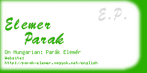 elemer parak business card