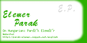 elemer parak business card